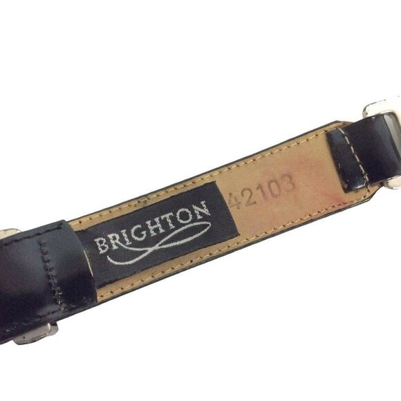 Brighton Ladies Belt Medium Brown Faux Tortoise Shell Links Black Leather 90s - Picture 7 of 8